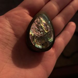 1 1/4” wooden/mother of pearl teardrop plugs